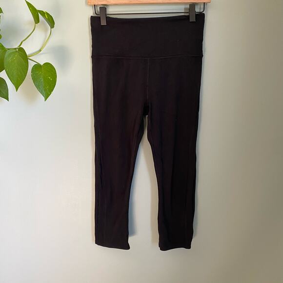 Athleta Horizon Scollap Cutout High Waist Black Leggings - Picture 1 of 6